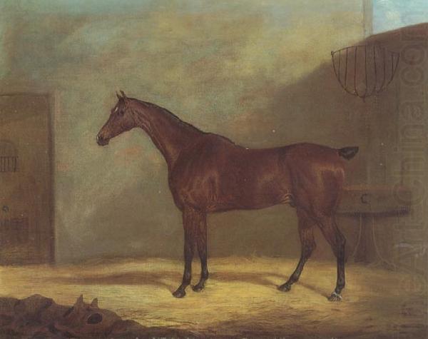 John Boultbee A Chestnut Hunter With A Groom By a Building china oil painting image